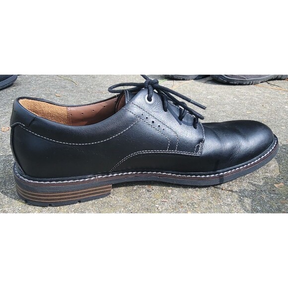 Mens Black Business Casual Black Leather Semi- Dress Shoes Clarks Brogue US 11 main image 6